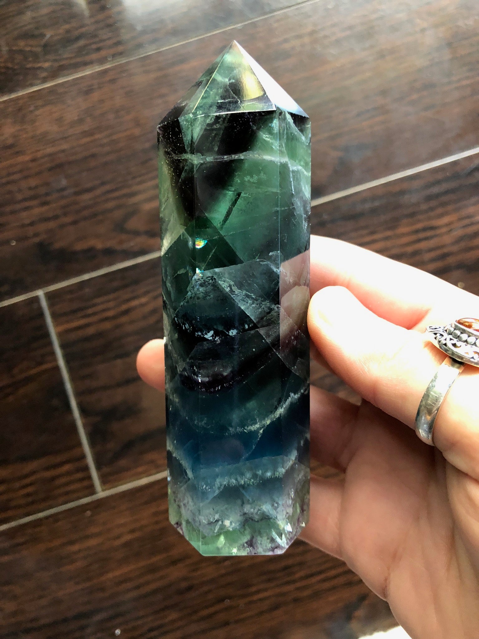 Vibrant Rainbow Fluorite Tower 8