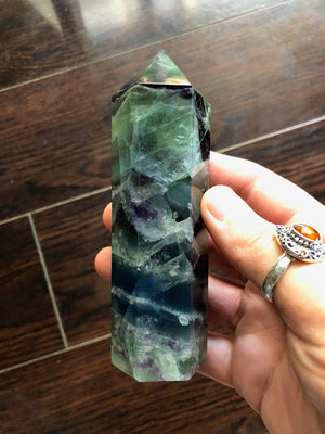 Vibrant Rainbow Fluorite Tower 8