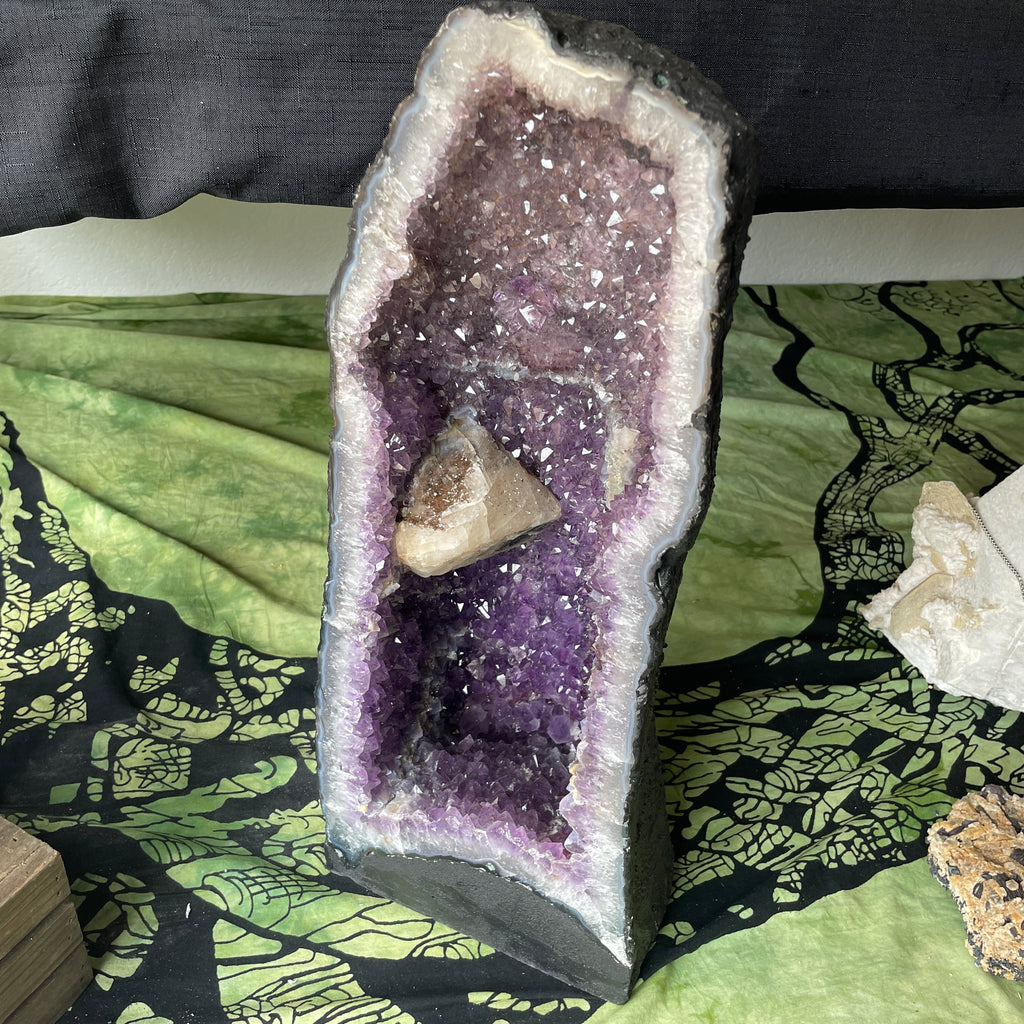 Amethyst Cathedral with Calcite and Geothite