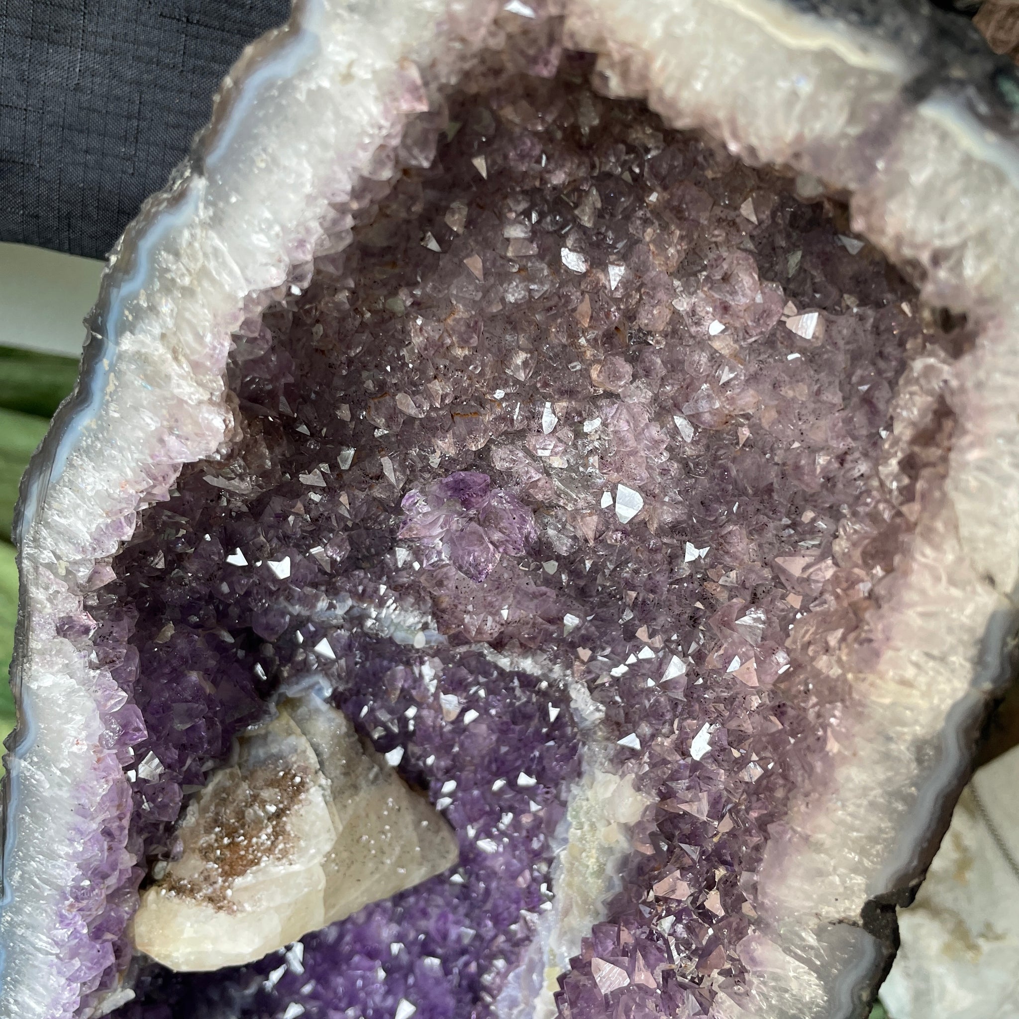 Amethyst Cathedral with Calcite and Geothite