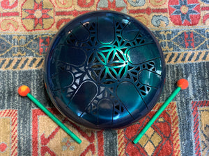 12 inch A minor 432 Hz Emerald Green Healing Drum