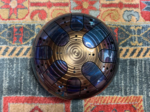 9 inch b minor 432 Hz Blue & Gold Healing Drum