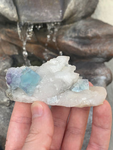 Fluorite on Druzy Quartz