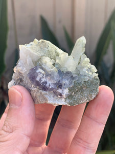 Fluorite on Green Phantom Quartz