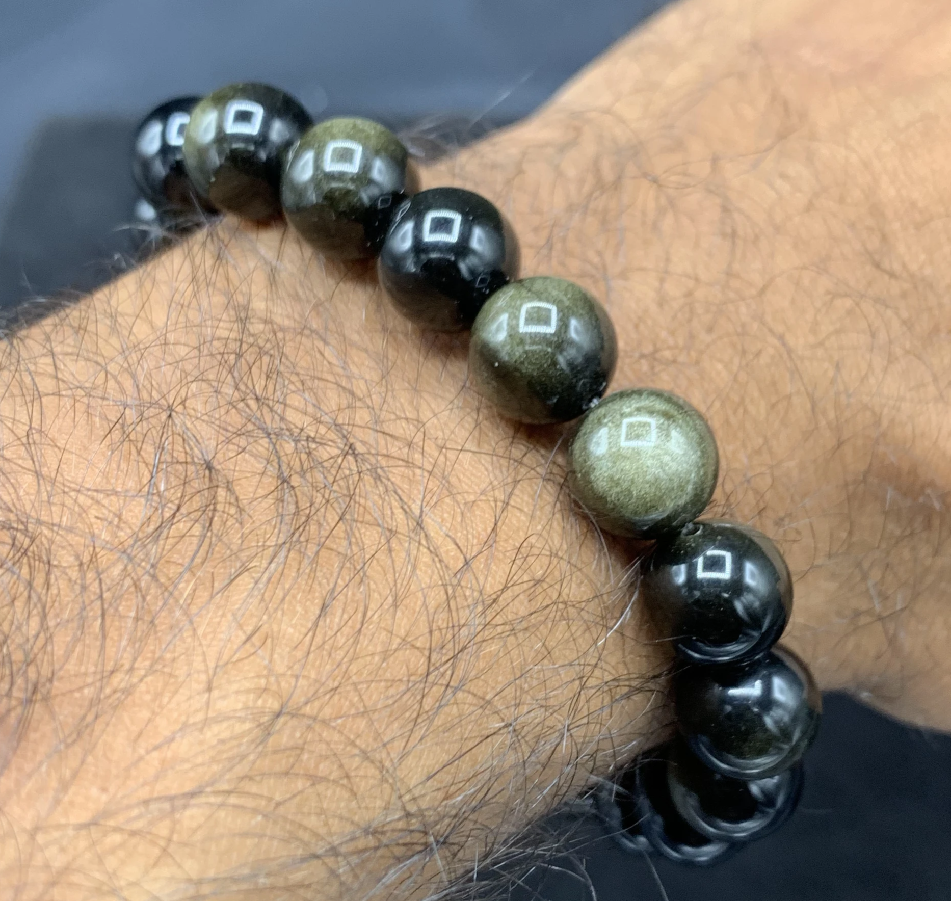 Gold sheen obsidian bracelet deals
