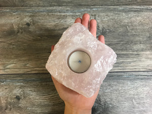 Rose Quartz Candle Holder