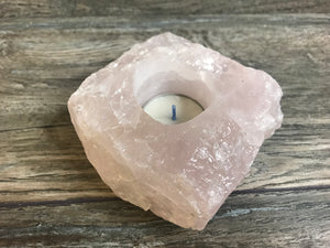 Rose Quartz Candle Holder