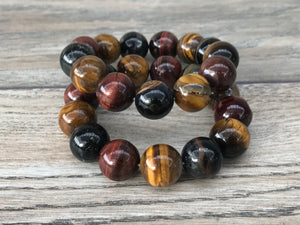 Gold, Red and Blue Tiger’s Eye Bracelet